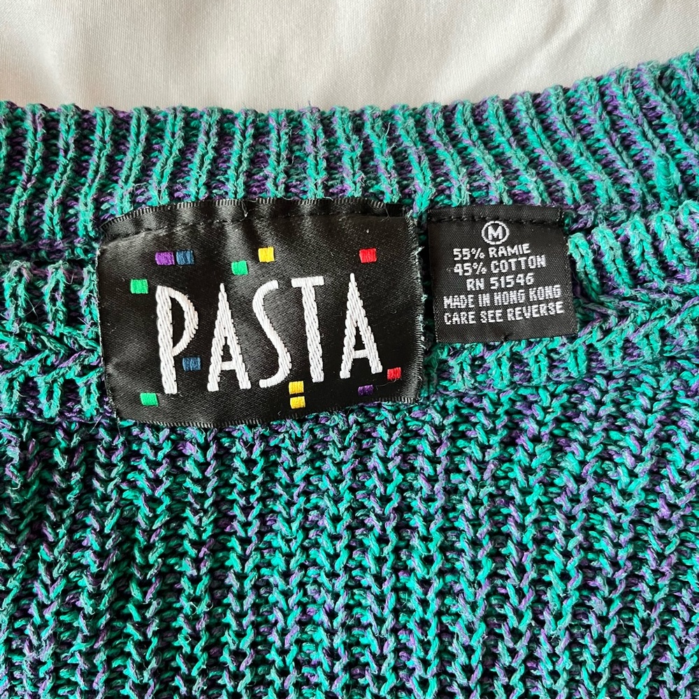 Pasta Brand Blue and Purple Knit Sweater - Picture 3 of 4